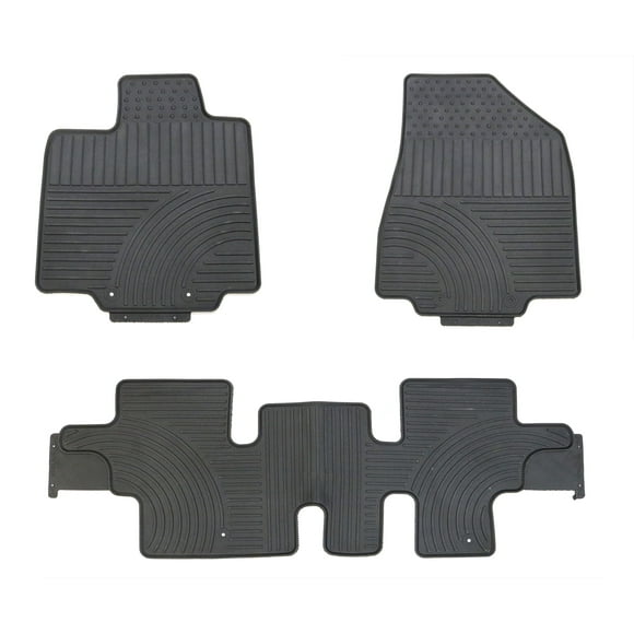 3D MAXpider L1NS10701509 Black Complete Set Custom Fit All-Weather Floor Mat for Select Nissan Pathfinder Models Kagu Rubber 